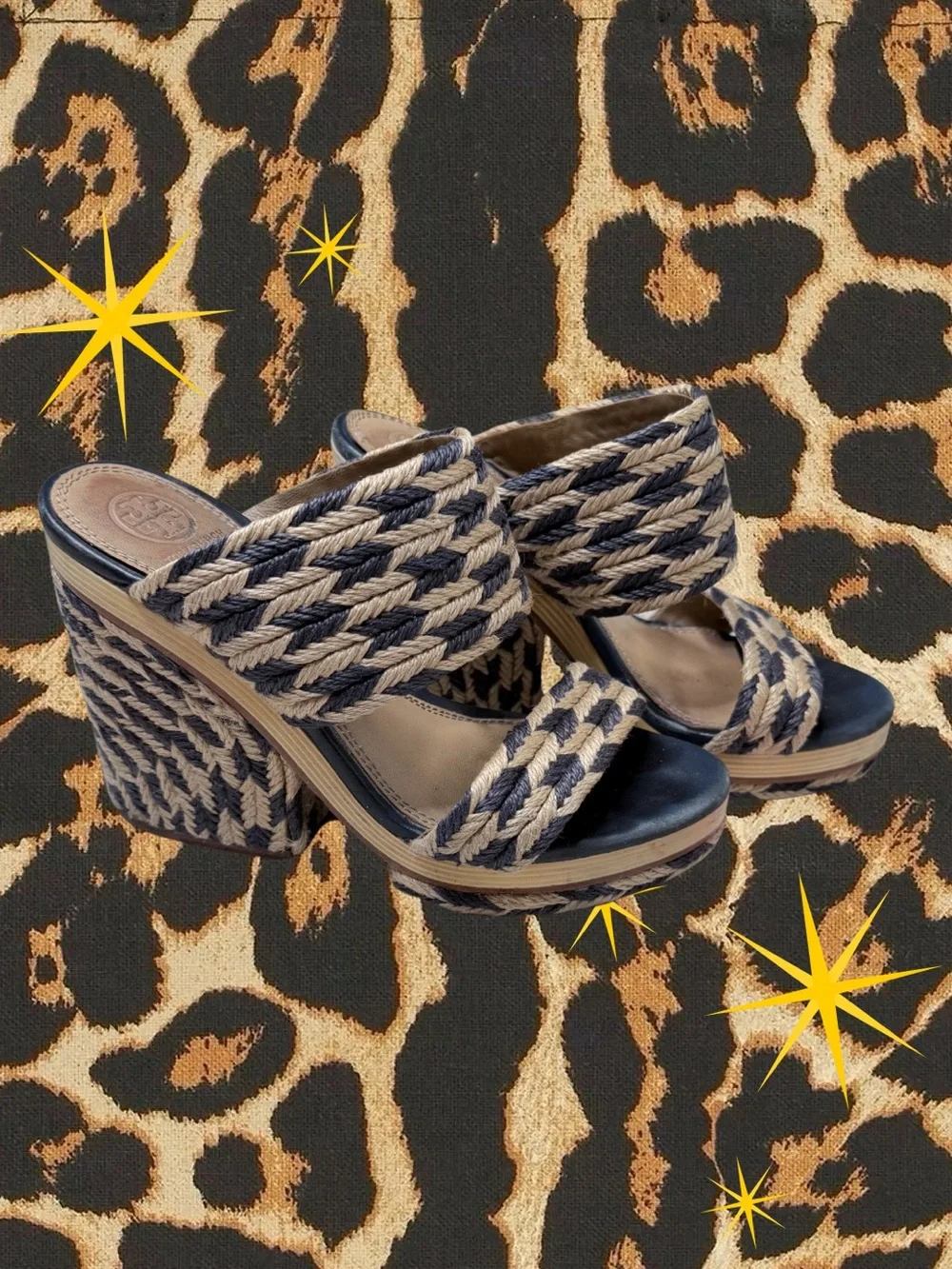 TORY BURCH | Lola Two-Tone Braided Platform Heels | Fair Cond. | Women’s Size 8